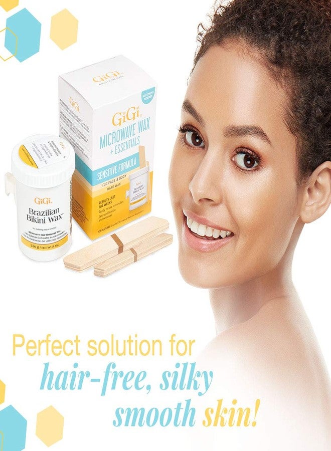 GiGi مجموعة شمع البكيني البرازيلية من جي جي - شمع صلب للبشرة الحساسة، إزالة شعر الوجه والجسم، لا حاجة لشرائط، مجموعة شمع سهلة للاستخدام في المنزل - Image 2