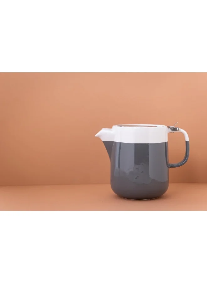 La Cafetiere Barcelona Modern Design Ceramic Tea Pot Grey and White 1.2 L LCBARTPOT4GRY