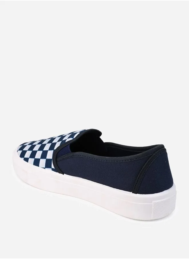 Styli Checkerboard Canvas Slip On Shoes