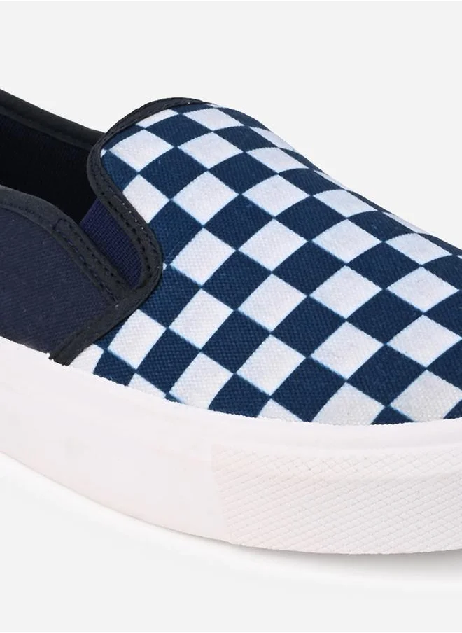 Styli Checkerboard Canvas Slip On Shoes