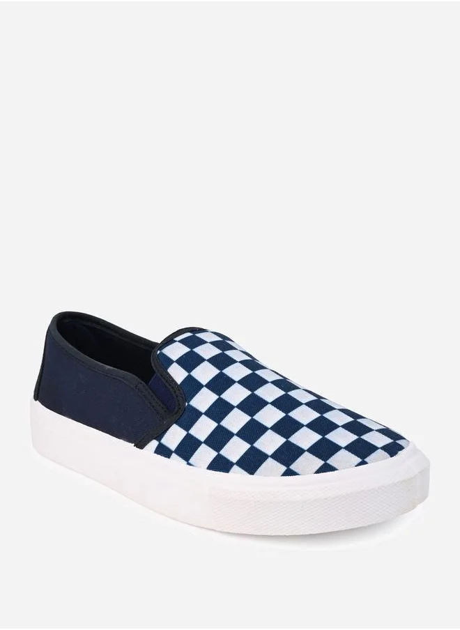 Styli Checkerboard Canvas Slip On Shoes