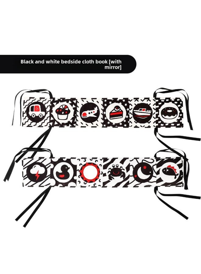Baby Cloth Book Toy Colorful Caterpillar Butterfly Design For Sensory Development Early Learning-Color:Black And White Bedside Cloth Book  - Image 1