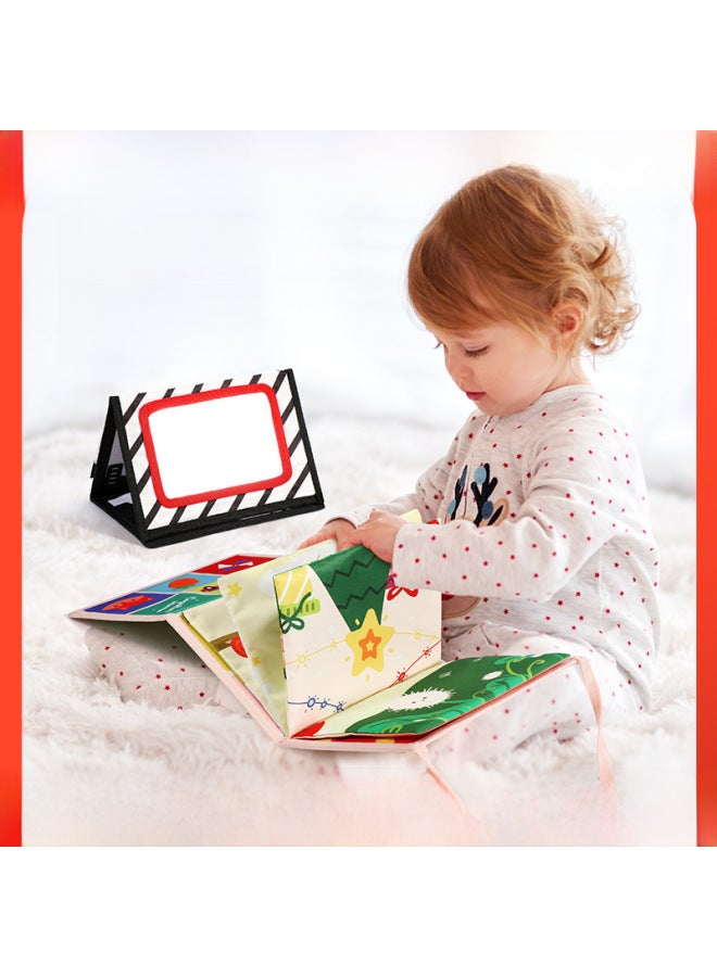 Baby Cloth Book Toy Colorful Caterpillar Butterfly Design For Sensory Development Early Learning-Color:Black And White Bedside Cloth Book  - Image 2