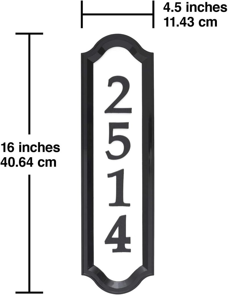 Whitehall Products Nite Bright Address Sign, 16" x 4.5", Black Numbers White Reflective Background - Image 2