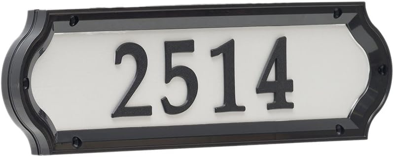 Whitehall Products Nite Bright Address Sign, 16" x 4.5", Black Numbers White Reflective Background - Image 1