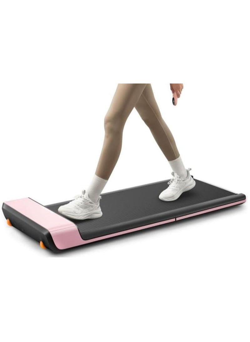 B1 treadmill, with a power of 1 HP, a remote control, a maximum user weight of 100 kg, a distinctive pink color, a running area of ​​41.5 x 120, and a speed of 0.5-6.0 km per hour