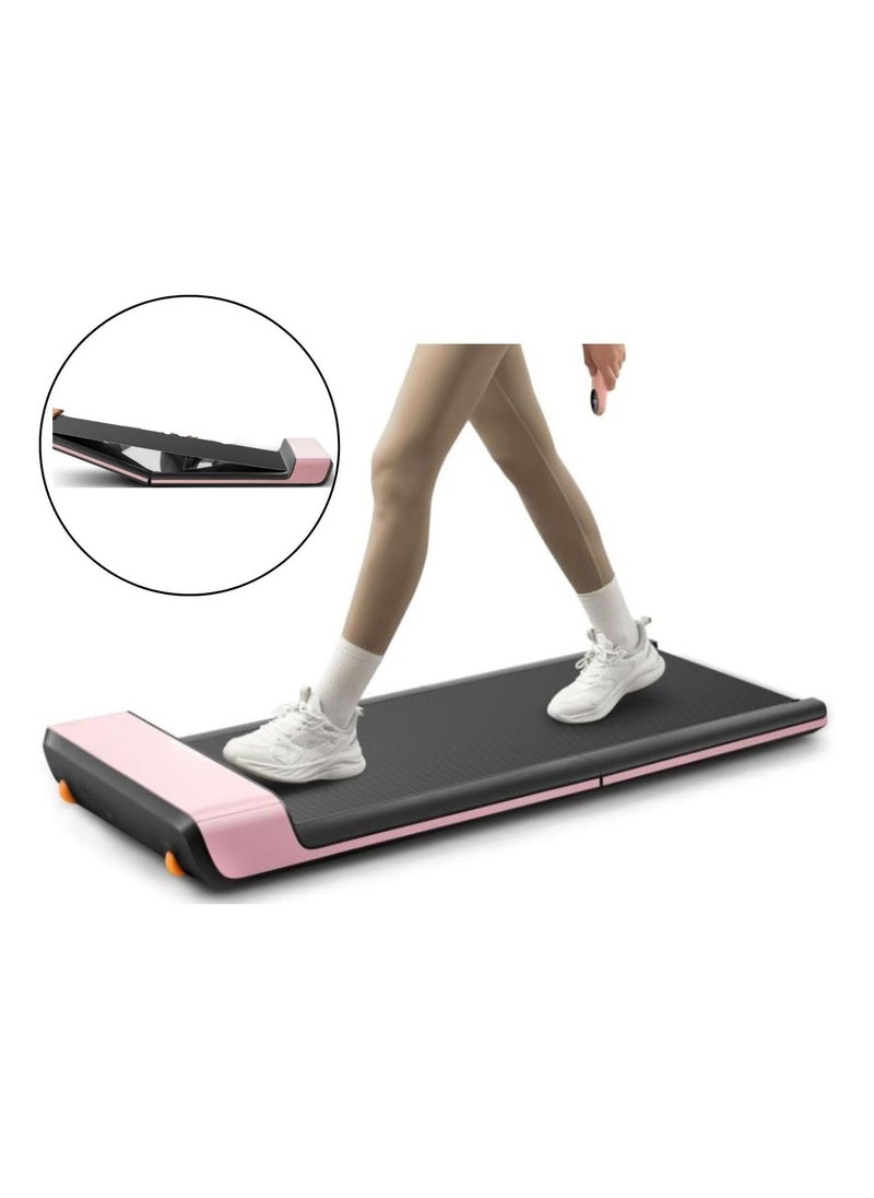 B1 treadmill, with a power of 1 HP, a remote control, a maximum user weight of 100 kg, a distinctive pink color, a running area of ​​41.5 x 120, and a speed of 0.5-6.0 km per hour