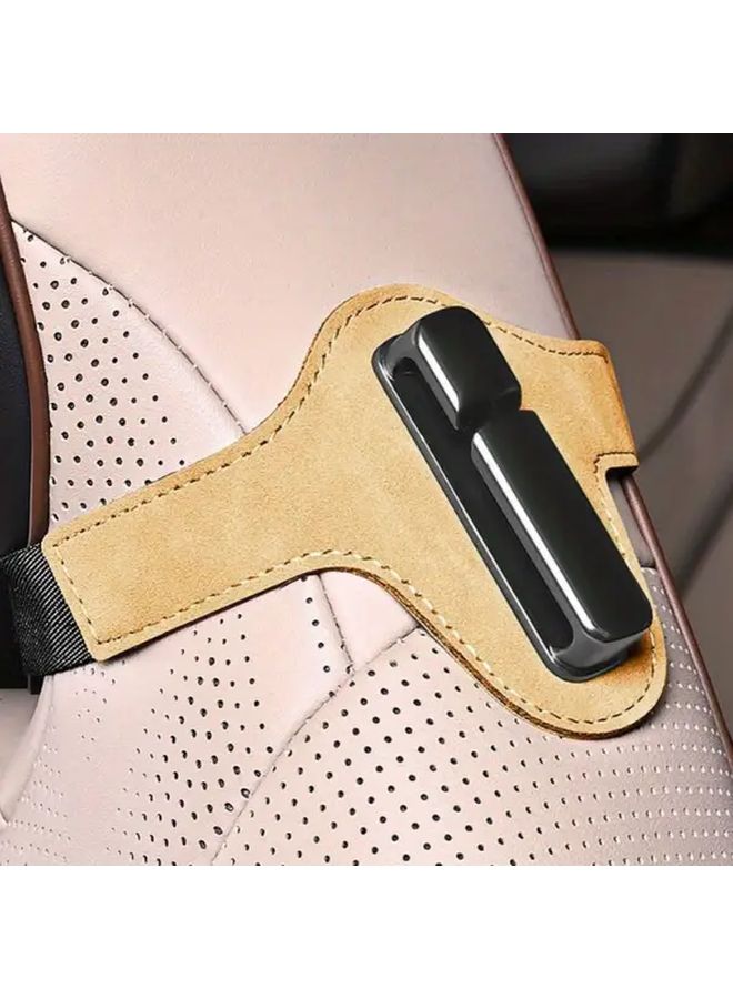 Beige Universal Seat Belt Adjuster Clip Positioning Device Improves Comfort And Safety For Most Vehicles - Image 1