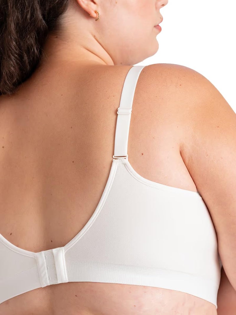 SHAPERMINT Bras for Women No Underwire - Seamless Bras for Women, Wireless Bra, Adjustable Plus Size Bra White - Image 2
