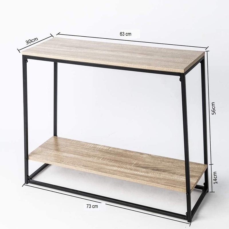Generic Indian Decor 45445 Console Entry Table for Entryway Hallway Sofa Storage Shelf Black and Wood Made in India  - Image 3