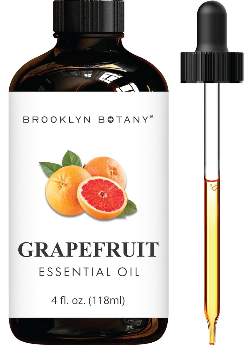 Brooklyn Botany Brooklyn Botany Grapefruit Essential Oil - Huge 4 Fl Oz - 100% Pure and Natural - Premium Grade with Dropper - for Aromatherapy and Diffuser 