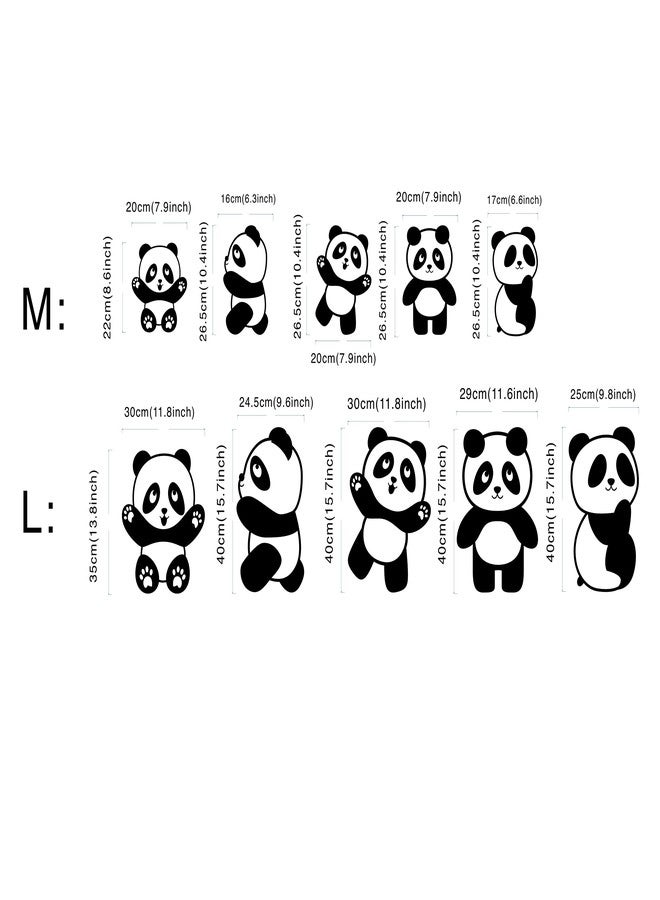 JURUOXIN 5 Pandas/Set Wall Art Decal Vinyl Animal Stikcer Home Interior Design Cute Pandas National Treasure of China Kids Bedroom Living Room Decoration YMX78 (M) - Image 4