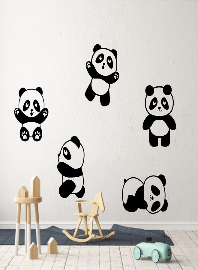 JURUOXIN 5 Pandas/Set Wall Art Decal Vinyl Animal Stikcer Home Interior Design Cute Pandas National Treasure of China Kids Bedroom Living Room Decoration YMX78 (M) - Image 1
