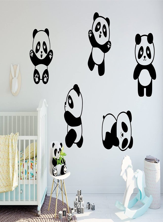 JURUOXIN 5 Pandas/Set Wall Art Decal Vinyl Animal Stikcer Home Interior Design Cute Pandas National Treasure of China Kids Bedroom Living Room Decoration YMX78 (M) - Image 2
