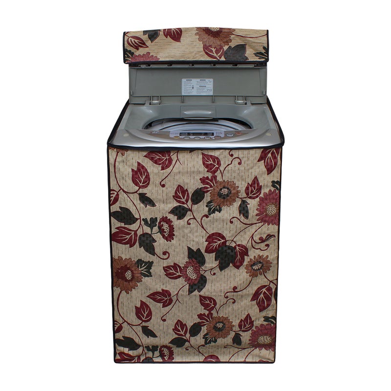 Lithara PVC Top Load Fully Automatic Washing Machine Cover For 6 kg, 6.2 Kg, 6.5 Kg, 7 Kg | Size : 58.4 x 58.4 x 88.9 Cm | (Beige) - Image 5