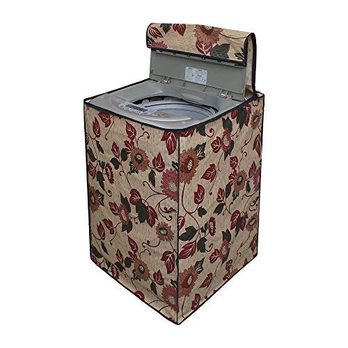 Lithara PVC Top Load Fully Automatic Washing Machine Cover For 6 kg, 6.2 Kg, 6.5 Kg, 7 Kg | Size : 58.4 x 58.4 x 88.9 Cm | (Beige) - Image 2