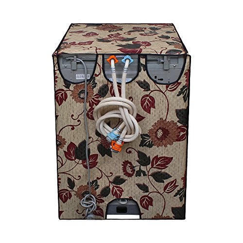 Lithara PVC Top Load Fully Automatic Washing Machine Cover For 6 kg, 6.2 Kg, 6.5 Kg, 7 Kg | Size : 58.4 x 58.4 x 88.9 Cm | (Beige) - Image 4