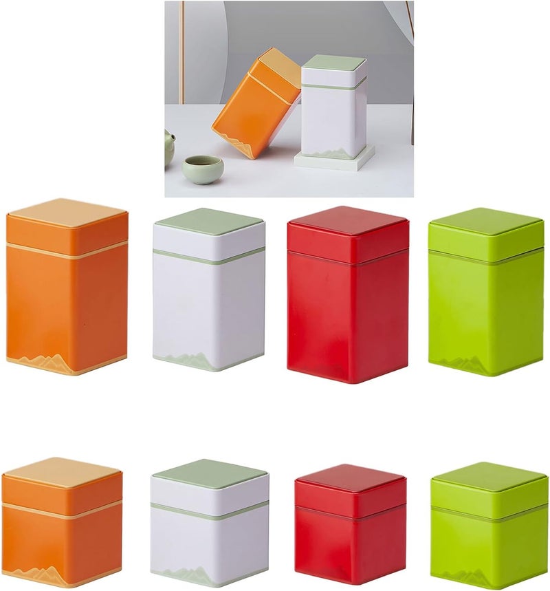 Simple Color Square Tea Pot Storage Organizers Iron Can General Black Green Teas Metal Seal Iron Box Metal Canisters - Image 2