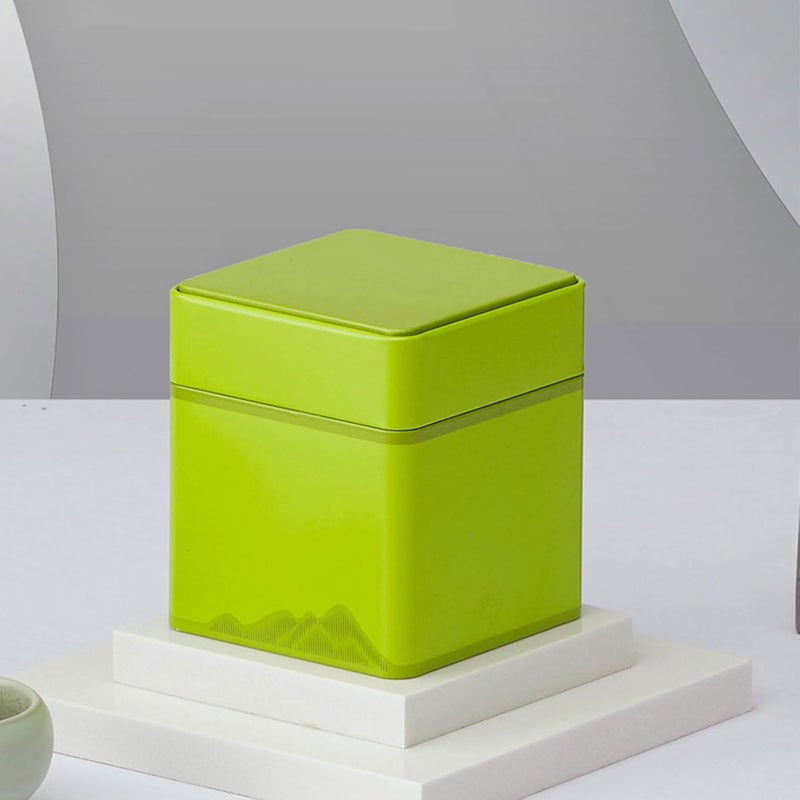 Simple Color Square Tea Pot Storage Organizers Iron Can General Black Green Teas Metal Seal Iron Box Metal Canisters - Image 4