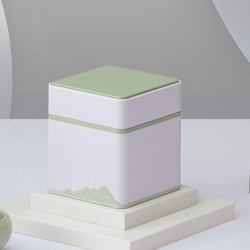 Simple Color Square Tea Pot Storage Organizers Iron Can General Black Green Teas Metal Seal Iron Box Metal Canisters - Image 5