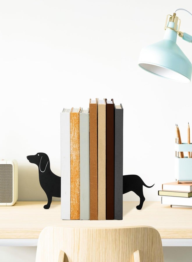 Novabright Wiener Dog Dachshund Silhouette Metal Bookends Set of 2 Dachshund Book Ends for Shelves Decorative Bookshelf Home Office Desk Bookshelf Decor Gift for Dog Lovers and Reading Enthusiast - Image 5
