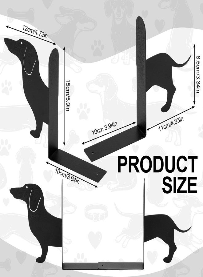 Novabright Wiener Dog Dachshund Silhouette Metal Bookends Set of 2 Dachshund Book Ends for Shelves Decorative Bookshelf Home Office Desk Bookshelf Decor Gift for Dog Lovers and Reading Enthusiast - Image 3