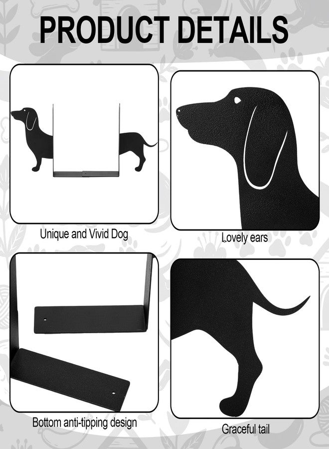 Novabright Wiener Dog Dachshund Silhouette Metal Bookends Set of 2 Dachshund Book Ends for Shelves Decorative Bookshelf Home Office Desk Bookshelf Decor Gift for Dog Lovers and Reading Enthusiast - Image 4