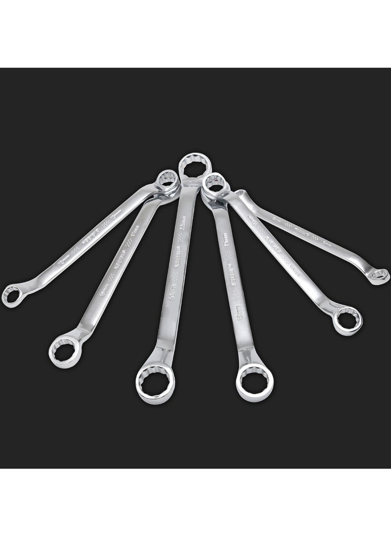KSEIBI - Double Ring Spanner Wrench Set 8- PC/6x7 - 20x22mm, Chrome Vanadium, Max Torque, Chrome Vanadium Steel, with Storage Rack, Ideal for Getting into Tight Spots, Automotive Repair, Plumbing, DIY. - Image 1