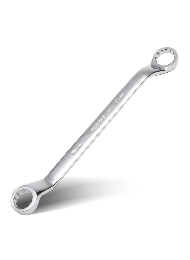 KSEIBI - Double Ring Spanner Wrench Set 8- PC/6x7 - 20x22mm, Chrome Vanadium, Max Torque, Chrome Vanadium Steel, with Storage Rack, Ideal for Getting into Tight Spots, Automotive Repair, Plumbing, DIY. - Image 1
