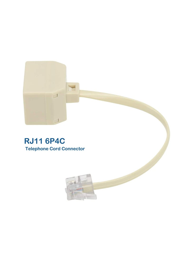 Generic - 2 Pieces Telephone Splitter, RJ11 Male to Female Two Way Telephone Splitter Converter Cable Splitter Adapter - Image 1