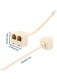 Generic 2 Pieces Telephone Splitter, RJ11 Male to Female Two Way Telephone Splitter Converter Cable Splitter Adapter  - Image 5