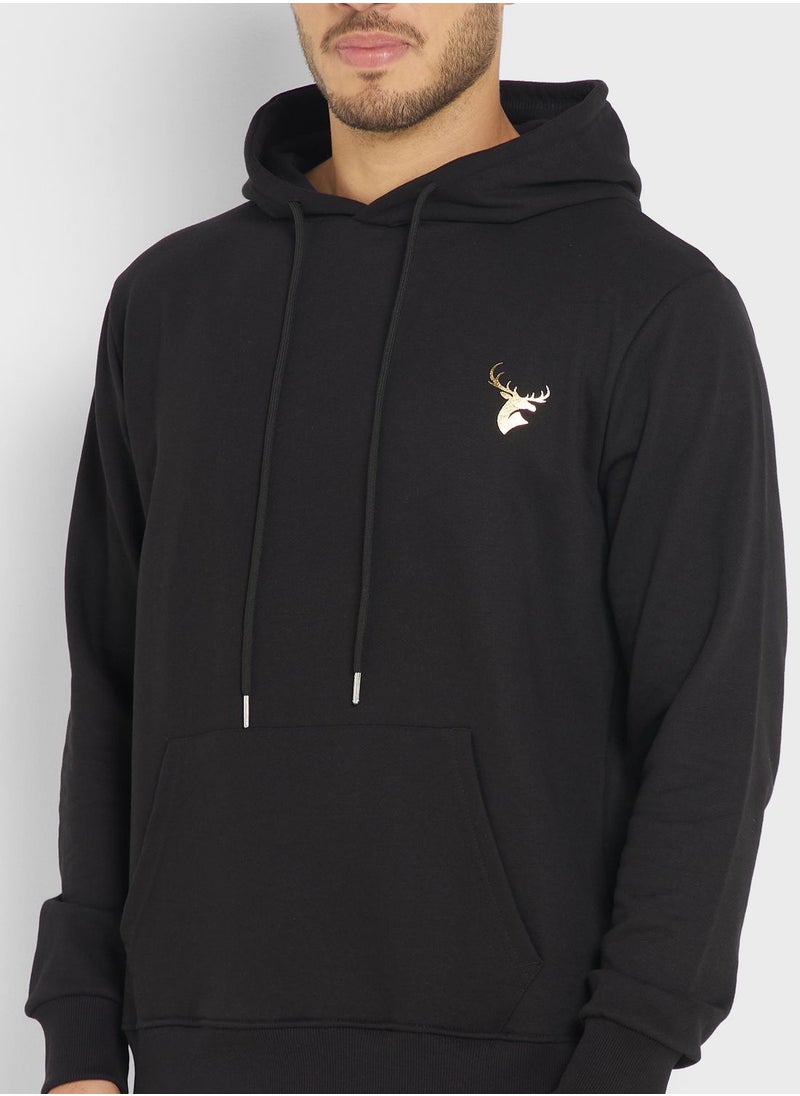 Seventy Five - Embroidered Logo Hoodie - Image 1