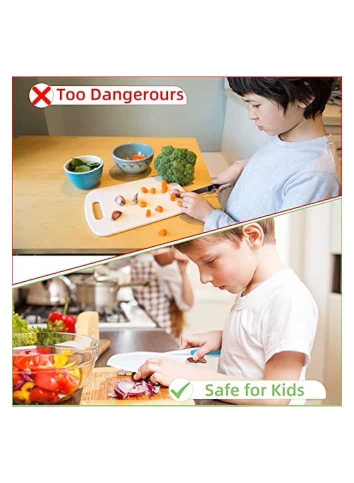 erorex Knife Set, Kids Safe Plastic Kitchen Knife in 3 Sizes with Crinkle Cutter and Y Peeler, Kids Knife for Real Cooking Bread Chopping Vegetables  - Image 4