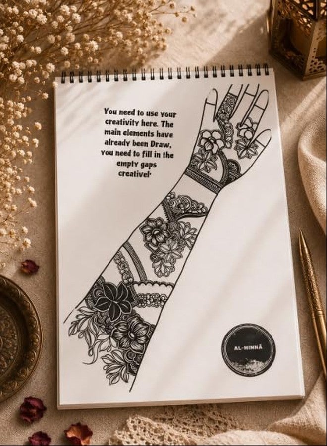 306 Pages - Bridal Mehndi Practice Book Reusable | Reusable Henna Practice Sheets | Mehendi Design Practice Notebook for Beginners and Professionals - Image 3
