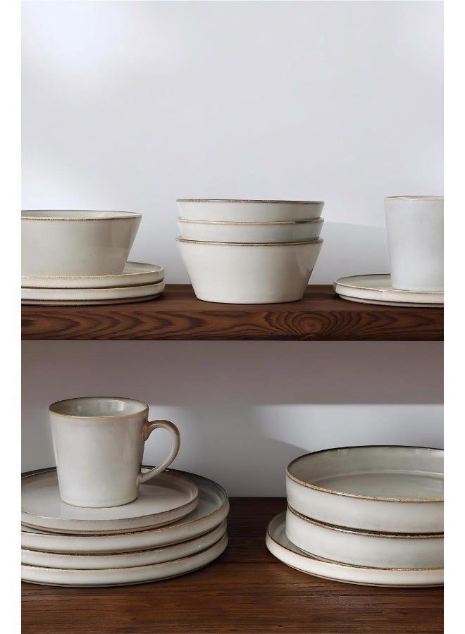 Famiware Annecy Series 12 Pieces Dinnerware Set, Grey-White - Image 1