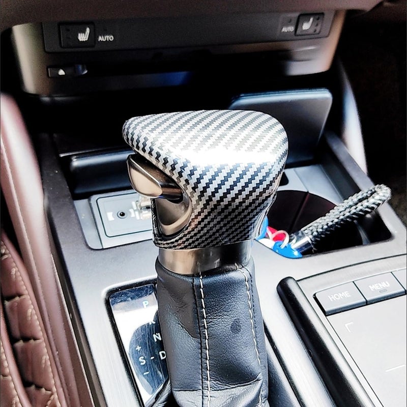 CYAuto New Sport Interior Gear Shift Knob Overlay Trim for Lexus UX 250h ES 250 300h 350 2019 2020 2021 2022 2023 2024 Carbon Fiber Style