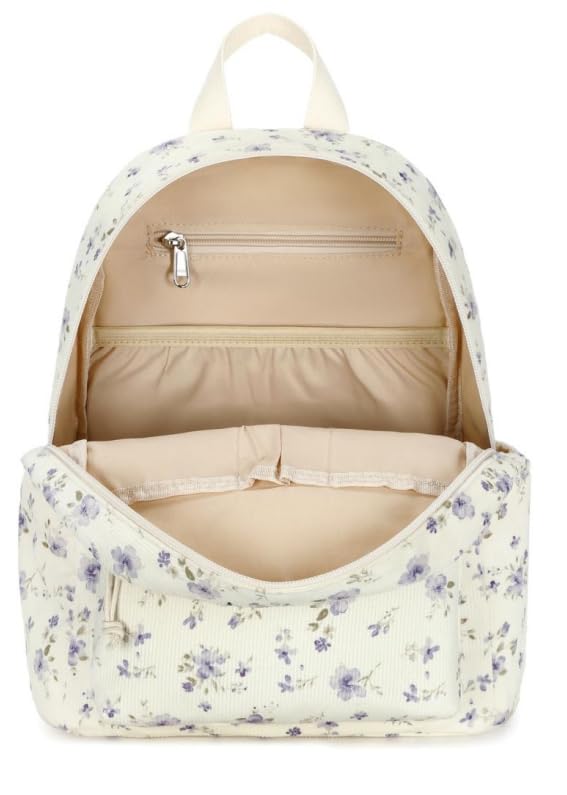 BTOOP Mini Backpack Women Girls Water-resistant Small Backpack Purse Shoulder Bag for Womens Adult Kids School Travel (Purple Floral201) - Image 4