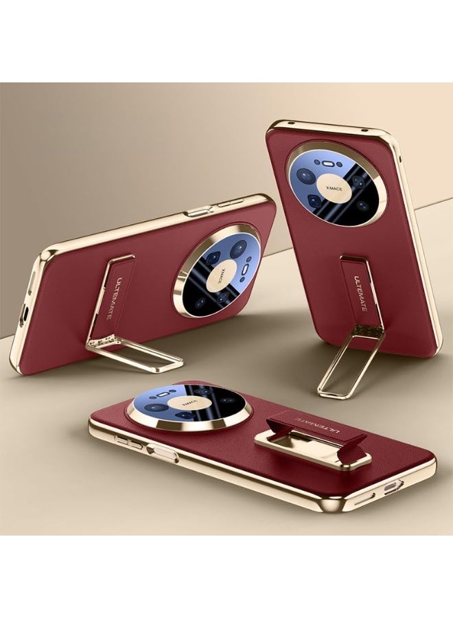 general Leather Case Compatible with Huawei Mate 80 Pro Max Cover with Wristband Rotating Bracket + Enhanced camera protection, Four Corner Anti Shock and Anti Fall Protective Case - Image 1