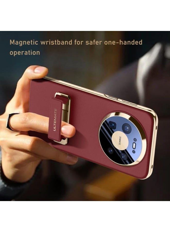 general Leather Case Compatible with Huawei Mate 80 Pro Max Cover with Wristband Rotating Bracket + Enhanced camera protection, Four Corner Anti Shock and Anti Fall Protective Case - Image 4
