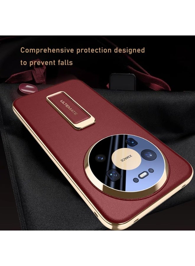 general Leather Case Compatible with Huawei Mate 80 Pro Max Cover with Wristband Rotating Bracket + Enhanced camera protection, Four Corner Anti Shock and Anti Fall Protective Case - Image 3