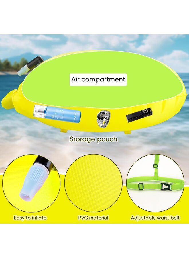 Swim Buoy for Open Water Swimmers and Triathletes - Light and Visible Float for Safe Training and Racing - High Visiblity Fluo Green - Image 2