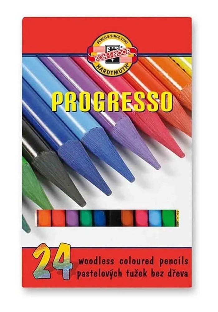 Koh-i-noor Progresso 24 Woodless Coloured Pencils Set - Image 1