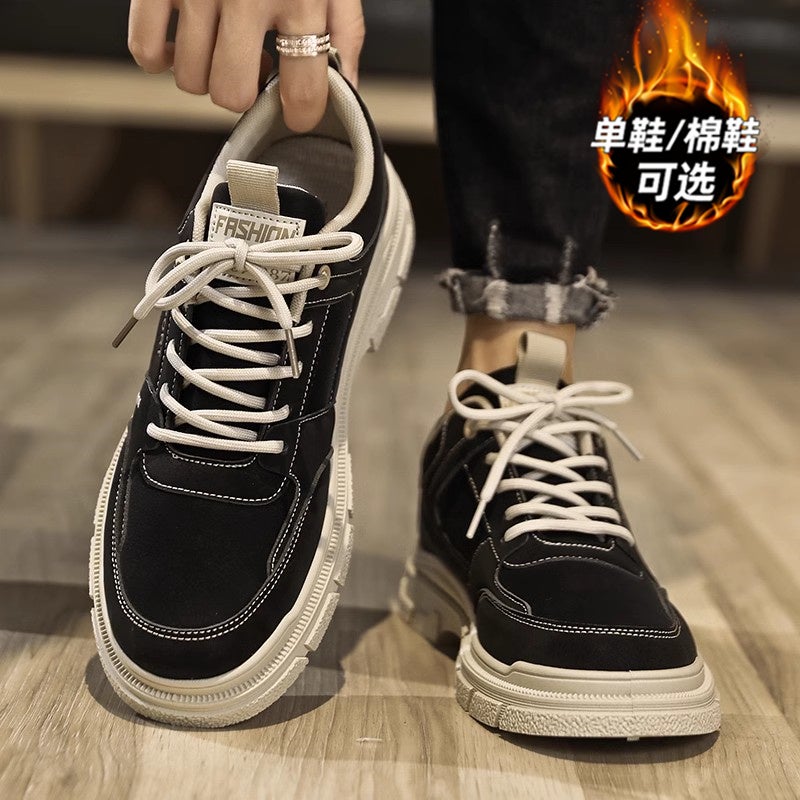 Men'S Shoes Winter Fashion Casual Work Labor Protection Board Shoes Men'S Fleece-Lined Cotton Shoes Tooling Martin Boots - Image 2