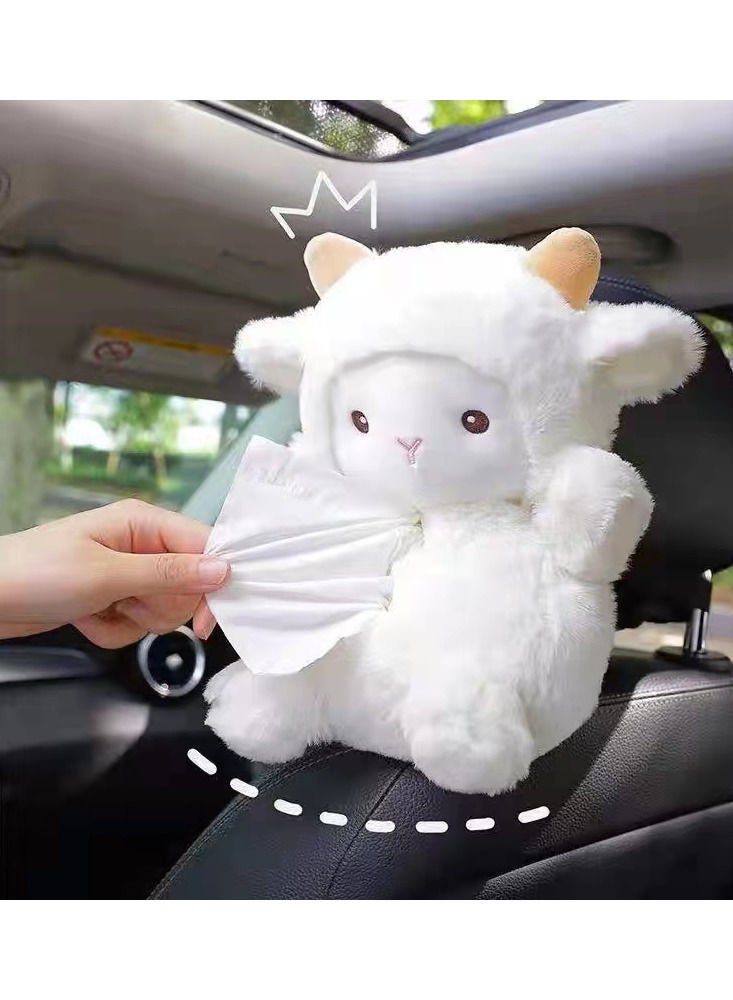 SFMW Car Hanging Tissue Box with White Goat Design - Image 2