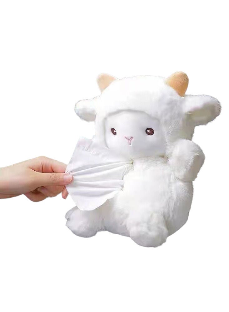 SFMW Car Hanging Tissue Box with White Goat Design - Image 1