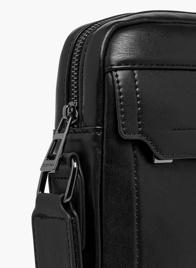 DUCHINI Solid Crossbody Bag with Adjustable Strap and Zip Closure  - Image 5