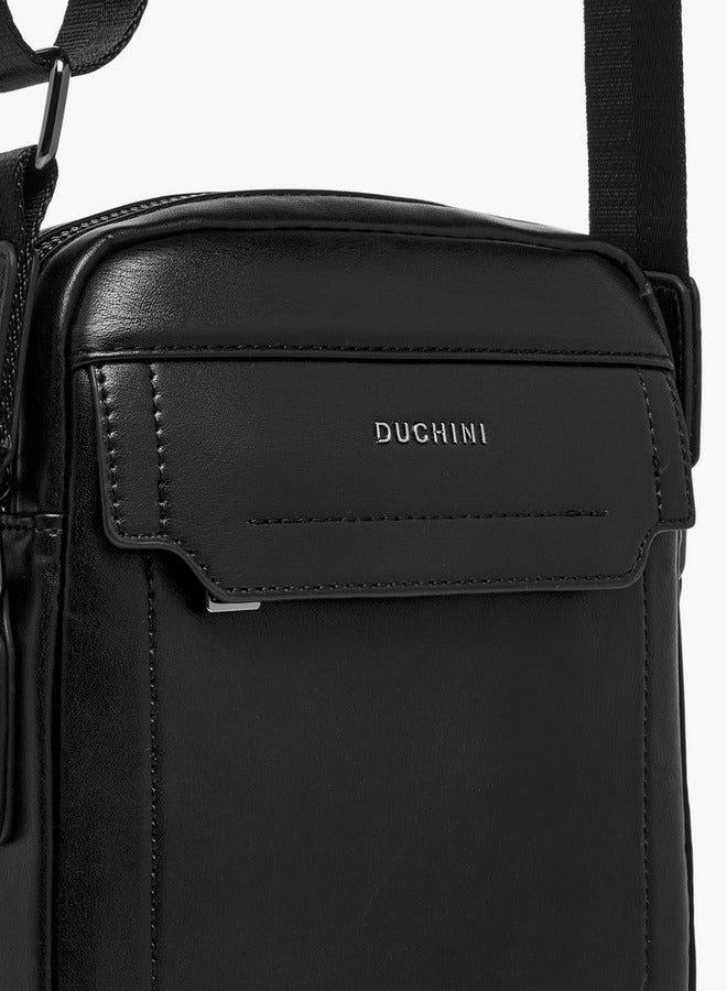 DUCHINI Solid Crossbody Bag with Adjustable Strap and Zip Closure  - Image 4