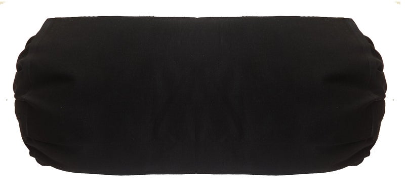 Saffron Black Bolster Cover - Set of 2 Covers - Round Bolster Cover for Sofa Deevan Couch Cotton 10" Diameter x 24" Long (25 cm Diameter x 60 cm Long) Removable Cover - Image 3