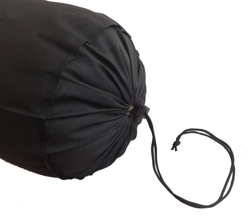 Saffron Black Bolster Cover - Set of 2 Covers - Round Bolster Cover for Sofa Deevan Couch Cotton 10" Diameter x 24" Long (25 cm Diameter x 60 cm Long) Removable Cover - Image 2