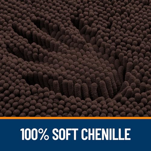 OLANLY Bathroom Rugs 36x24, Extra Soft Absorbent Chenille Bath Rugs, Rubber Backing Quick Dry, Machine Washable Bath Mats for Bathroom Floor, Tub and Shower, Home Decor Accessories, Brown - Image 3